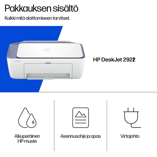 HP DeskJet 2922 Langaton All-in-One Väri Tulostin