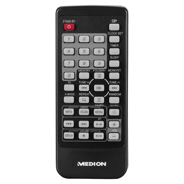 MEDION LIFE E64088 Kodin mikroaudiojärjestelmä 10 W Musta, Metallinen