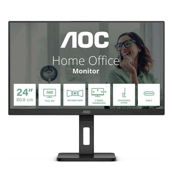 AOC 24P3CV platta pc-skärmar 60,5 cm (23.8") 1920 x 1080 pixlar Full HD LED Svart