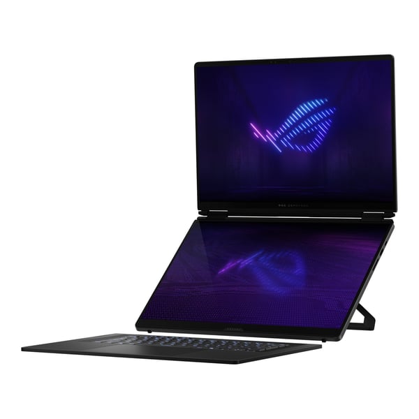 ASUS ROG Zephyrus Duo GX651AX-SR004W Intel Core Ultra 9 386H Hybrid (2-i-1) 40,6 cm (16") Berøringsskærm 3K 64 GB LPDDR5x-SDRAM 2 TB SSD NVIDIA GeForce RTX 5090 Wi-Fi 7 (802.11be) Windows 11 Home Grå