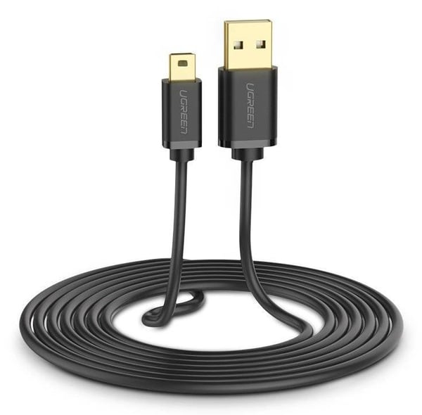 Ugreen US132 USB-kablar USB 2.0 2 m USB A Mini-USB B 0,48 Gbit/s Svart