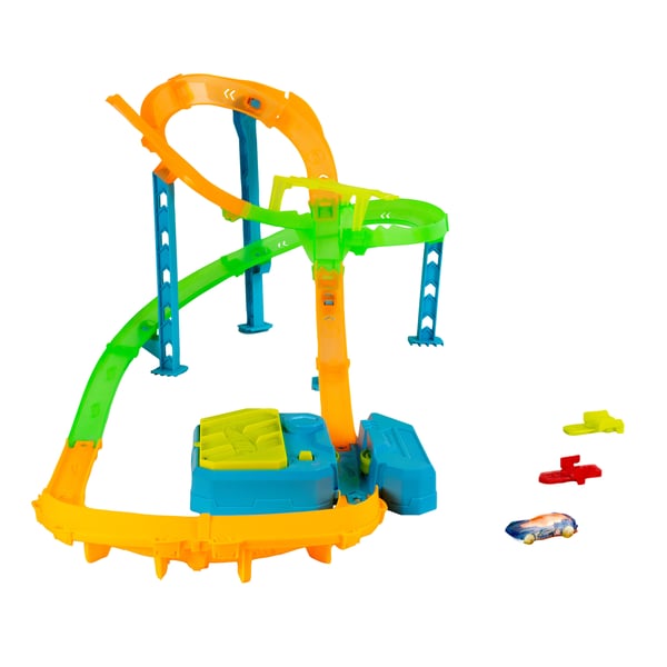 Hot Wheels Neon Speeders TORNADO JUMP CRASH Track Set