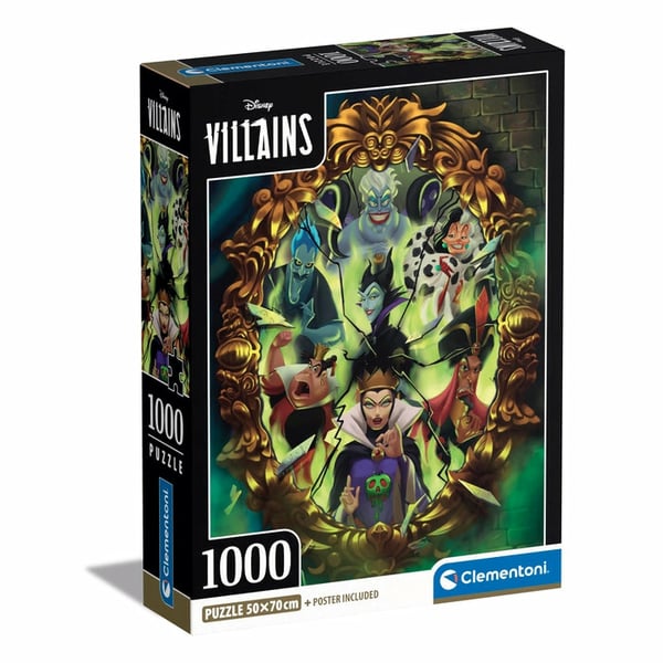 Clementoni Disney Villains Puslespil 1000 stk Tegnefilm