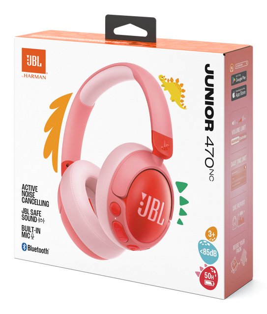 JBL Junior 470NC Kuulokkeet Langaton Pääpanta Puhelut/Musiikki USB Type-C Bluetooth Vaaleanpunainen