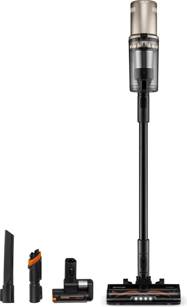 Gorenje SVC259441NFGO Skaftdammsugare, 2-i-1 Batteri Torr HEPA Utan påse 0,6 l 350 W Guld