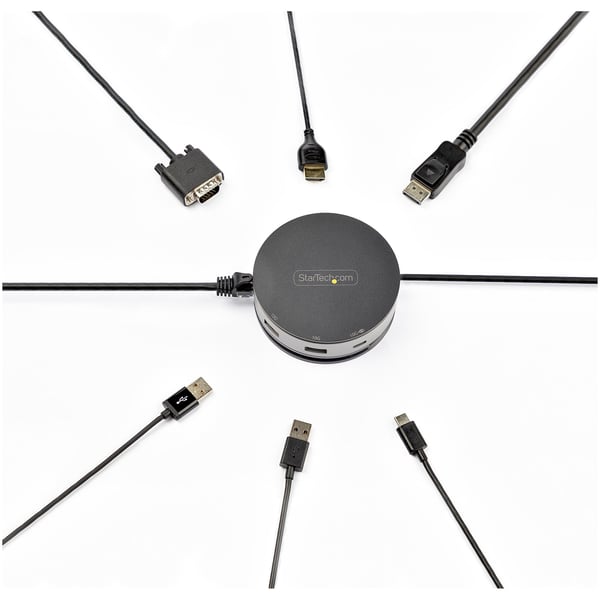 StarTech.com DKT31CHDVCM kannettavien tietokoneiden telakka ja porttitoistin Langallinen USB 3.2 Gen 2 (3.1 Gen 2) Type-C Musta, Harmaa