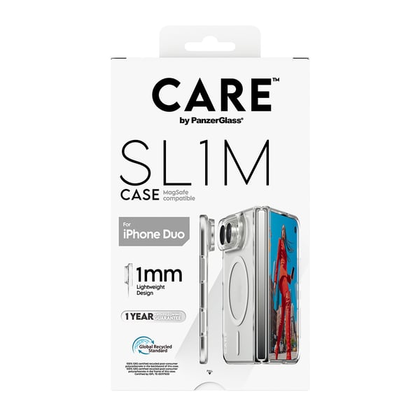 PanzerGlass CARE™ by ® SL1M Case Transparent m. Hvid MagSafe iPhone Duo