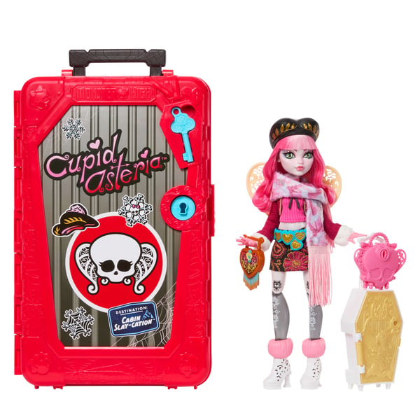 Monster High Skulltimate Secrets Cabin Slay-cation-lekset, Cupid Asteria-docka och tillbehör