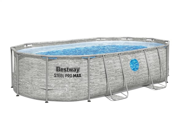 Bestway Power Steel 56946 swimmingpool til over jorden Indrammet pool Oval 10949 L Brun