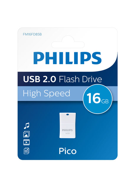 Philips FM16FD85B/00 USB-nøgle 16 GB USB Type-A 2.0 Blå, Hvid