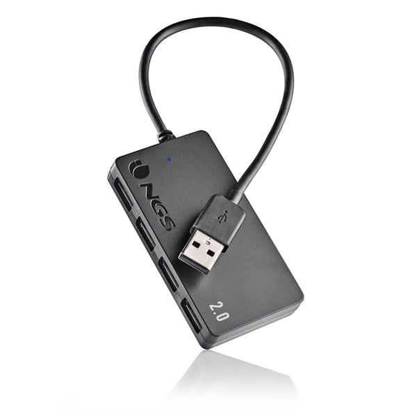 NGS IHUB4 TINY USB 2.0 480 Mbit/s Svart