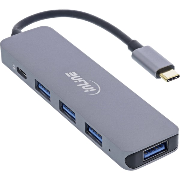InLine 33271L interface hub USB 2.0 Type-C 5000 Mbit/s Grå