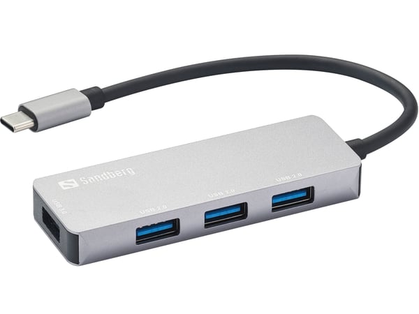 Sandberg 336-32 keskitin USB 3.2 Gen 1 (3.1 Gen 1) Type-C 5000 Mbit/s Harmaa