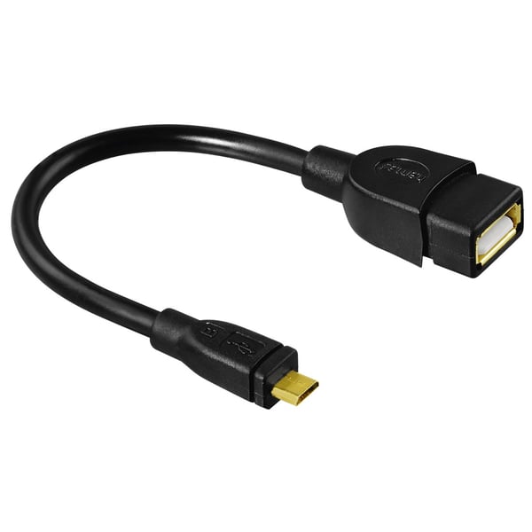 Hama OTG USB-A - micro USB-B 15cm musta