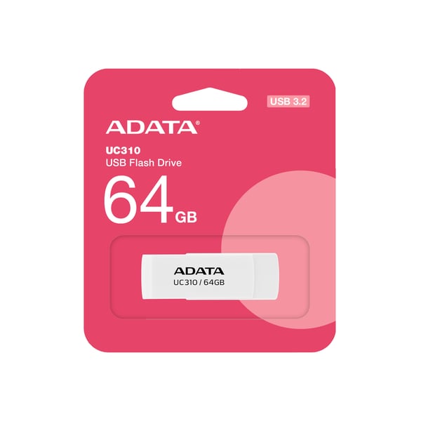 ADATA UC310 USB-sticka 64 GB USB Type-A 3.2 Gen 1 (3.1 Gen 1) Vit ADATA UC310 USB-sticka 64 GB USB Type-A 3.2 Gen 1 (3.1 Gen 1) Vit