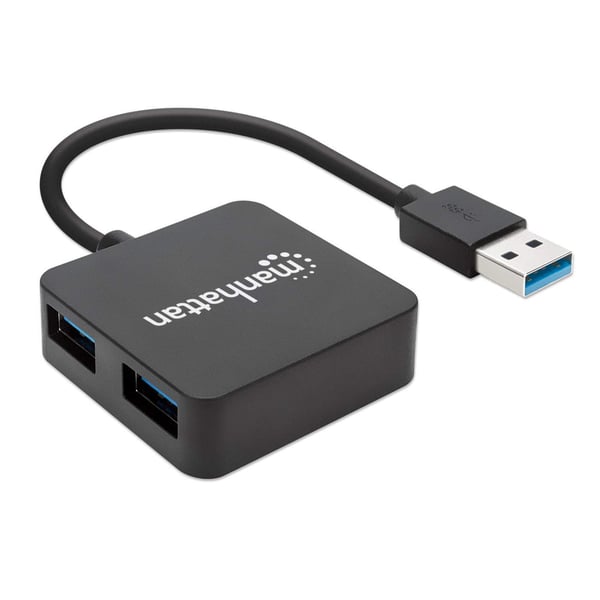 Manhattan 162296 keskitin USB 3.2 Gen 1 (3.1 Gen 1) Type-A 5000 Mbit/s Musta