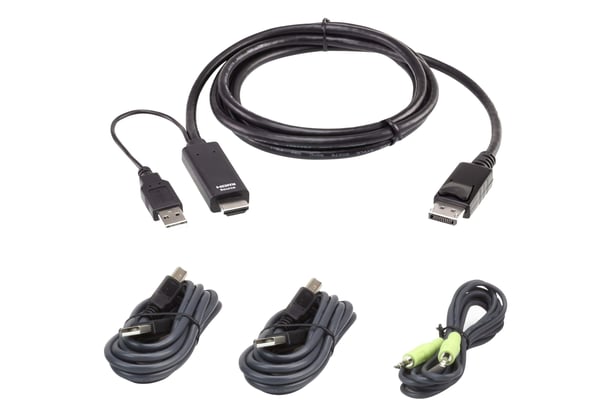 ATEN 2L-7D02UHDPX4 KVM-kabel Sort 1,8 m