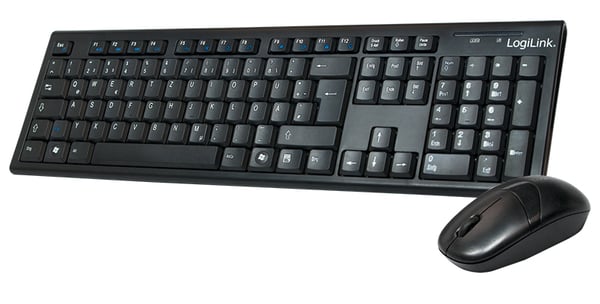 LogiLink ID0104 tastatur Mus inkluderet Kontor RF trådløst QWERTZ Sort