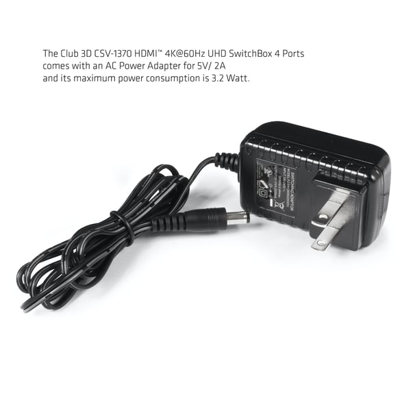 CLUB3D HDMI 2.0 UHD SwitchBox 4 Ports