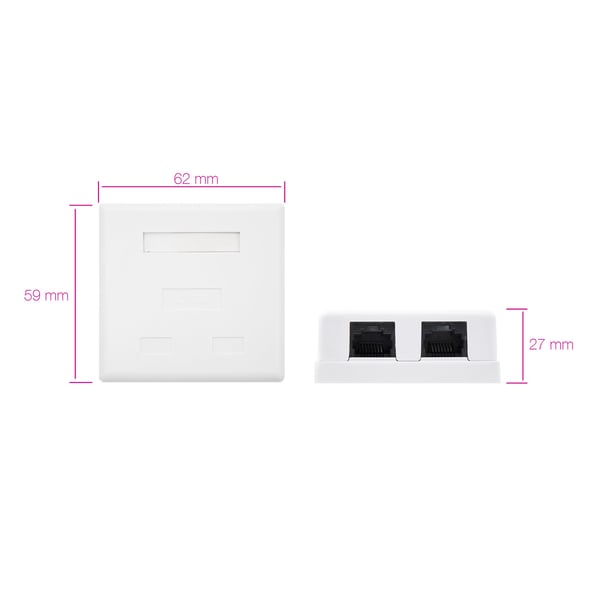 Nanocable 10.21.1602 kojerasia RJ-45 Valkoinen