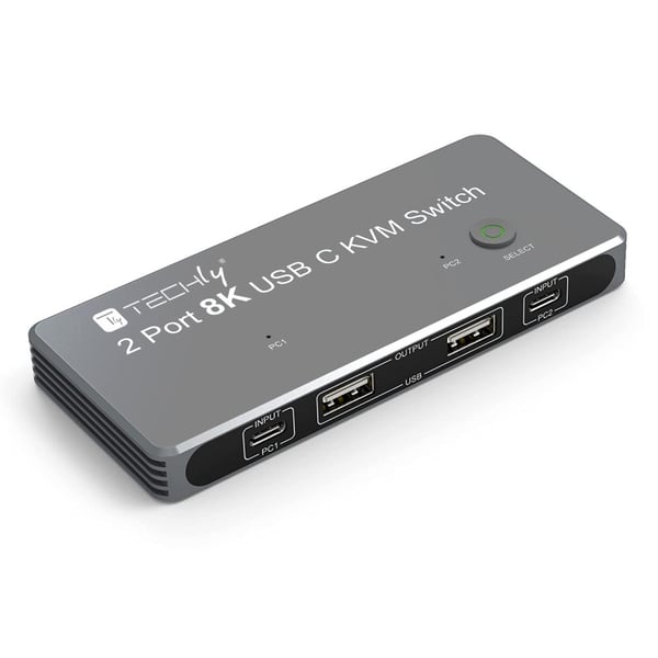 Techly IDATA KVM-DPC8K KVM-switchar Grå