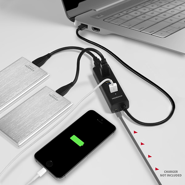Axagon HUE-S2B gränssnittshubbar USB 3.2 Gen 1 (3.1 Gen 1) Type-A 5000 Mbit/s Svart