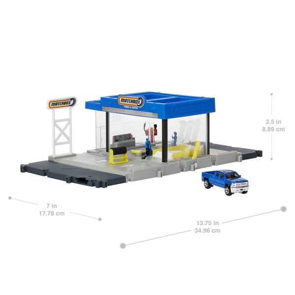 Matchbox Action Drivers Auto Shop lelupakkaus, jossa 1leluauto