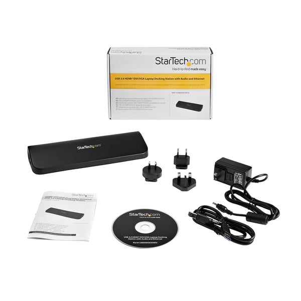 StarTech.com USB3SDOCKHDV USB Dockingstation, USB 3.0, dubbla skärmar, HDMI&reg; & DVI/VGA, RJ45 Ethe
