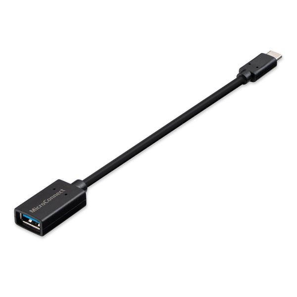 Microconnect USB3.1CAF02 USB-kabel USB 3.2 Gen 1 (3.1 Gen 1) 0,2 m USB C USB A Sort