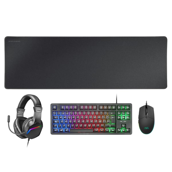 Mars Gaming MCPRGB3FR tangentbord Mus inkluderad Spela USB Fransk Svart