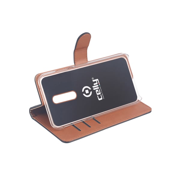 Celly Wally mobiltelefon etui 15,5 cm (6.1") Folie Sort, Brun