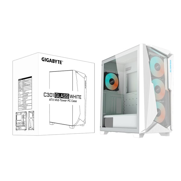 GIGABYTE C301GW computeretui Midi Tower Hvid