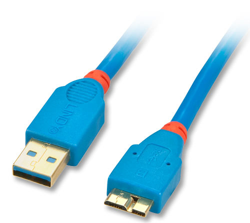 Lindy 31892 USB-kabel 2 m USB A Micro-USB B 5 Gbit/sek. Blå