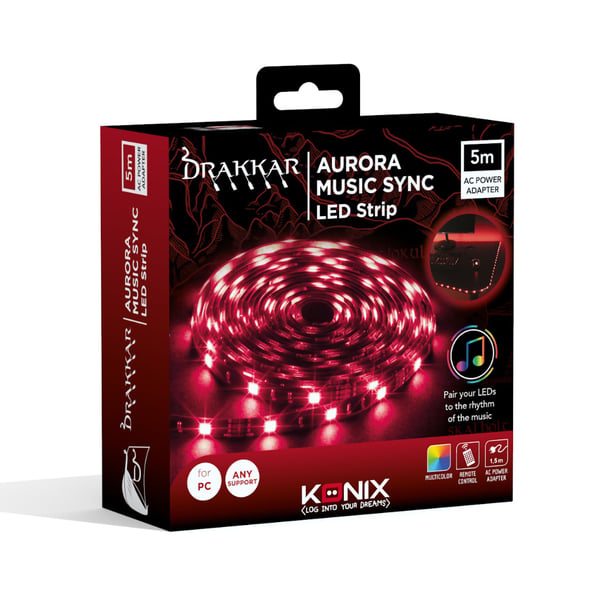 Konix Drakkar KX DK AURORA MUSIC LED STRIP 5M Universell belysningslist 12 W 5000 mm