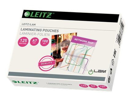 Leitz iLAM A7-laminointitaskut, 125 mikronia, 100 kpl pakkaus Leitz iLAM A7-laminointitaskut, 125 mikronia, 100 kpl pakkaus