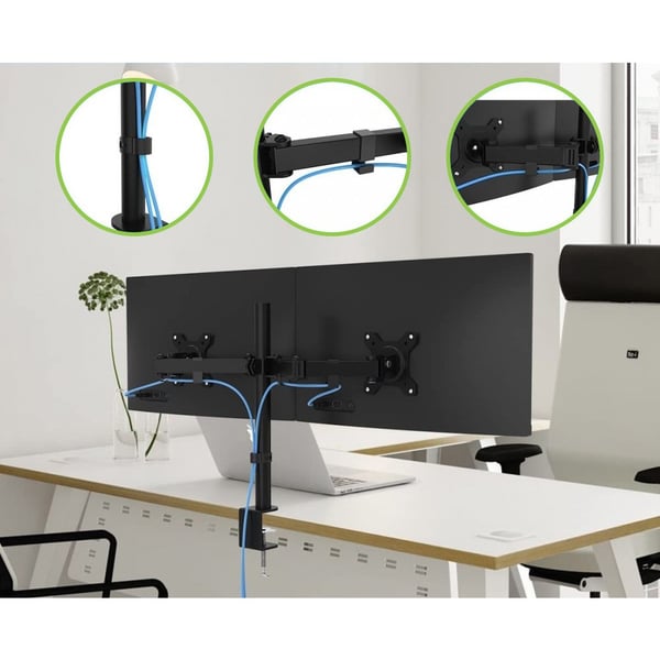 Techly ICA-LCD 482-D monitorin kiinnike ja jalusta 68,6 cm (27") Vastaanotto Musta