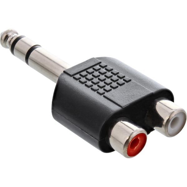 InLine 99323 kabelomvandlare (hane/hona) 6.3mm jack male 2x RCA F Svart