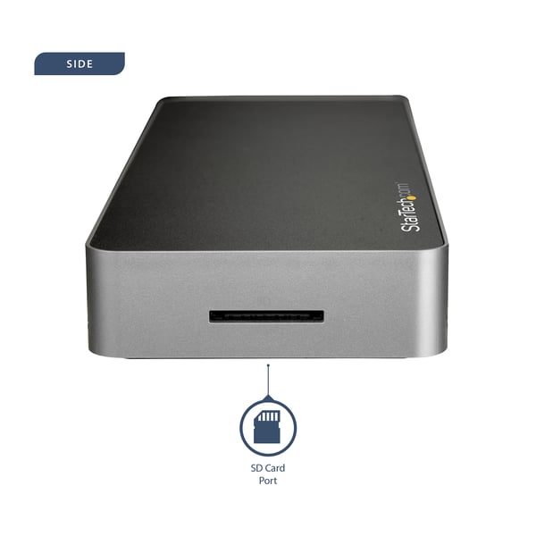 StarTech.com USB-C-dockningsstation för bärbara datorer med dubbla 4K-skärmar - 60W USB-strömförsörjning - SD-kortläsare