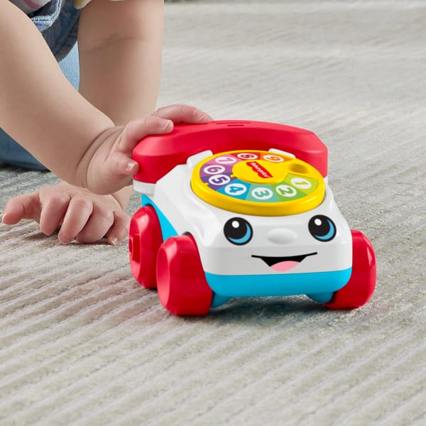 Fisher-Price Fisher-Price-legetøj – Chatter-telefonkøretøj med skubbefunktion og lyde til babyer og småbørn