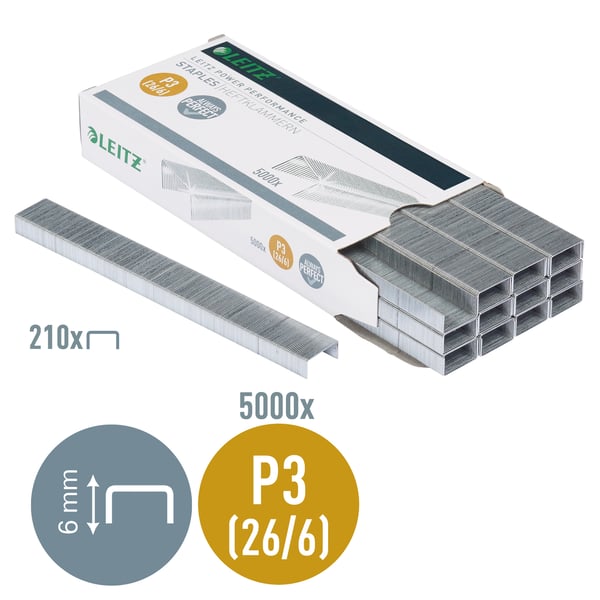 Leitz Häftklammer 26/6 P3, ask om 5000