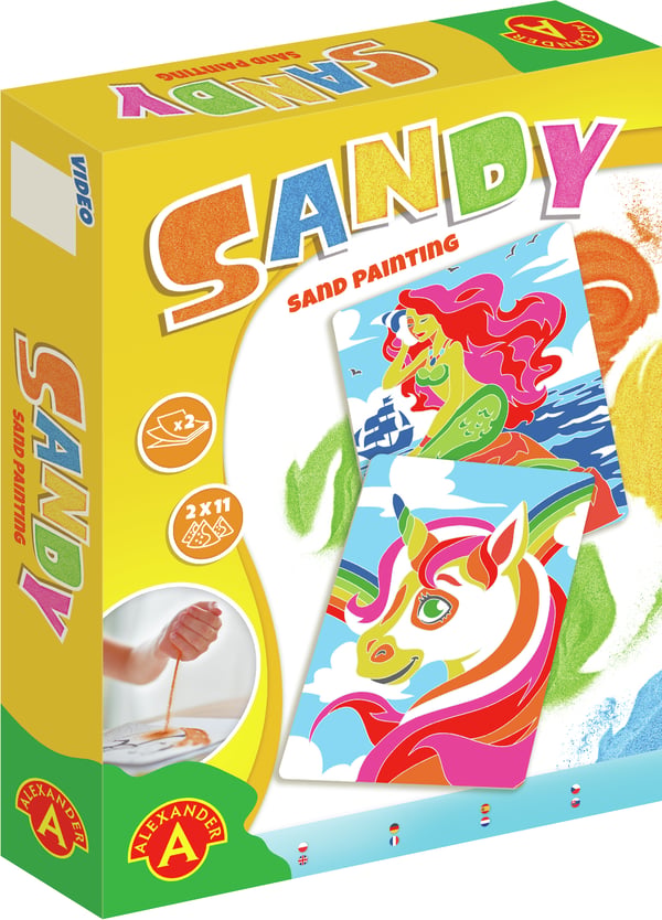 Alexander Toys Sandy Sand Painting Unicorn + Mermaid Farvelægning billedsæt