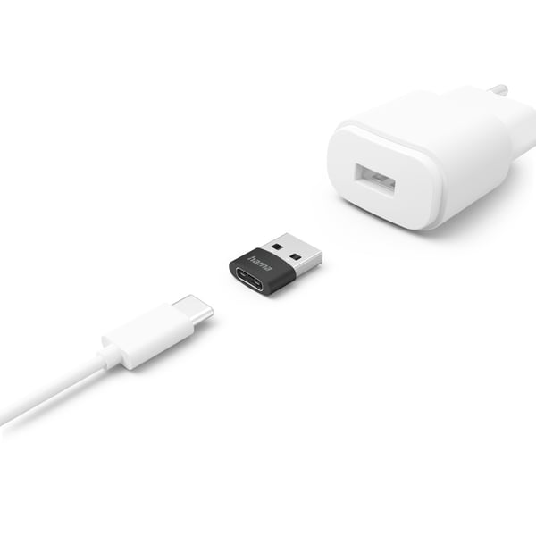 Hama 00201532 kabel kønsskifter USB C USB A Sort