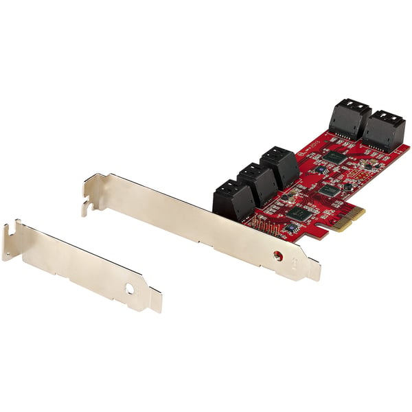 StarTech.com SATA PCIe-kort - PCIe SATA-expansionskort med 10 portar - 6 Gbps - Lågprofilfäste - 10 Mini-SAS till SATA-kablar - ASM1062 Non-Raid - PCI Express till SATA-omvandlare