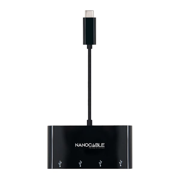 Nanocable 10.16.4401-BK keskitin USB 3.2 Gen 1 (3.1 Gen 1) Type-C Musta