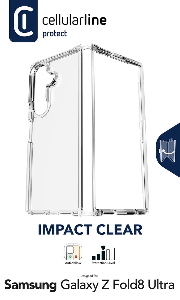 Cellularline IMPACTCGALZFOLD8T mobiltelefon etui 20,3 cm (8") Cover Transparent