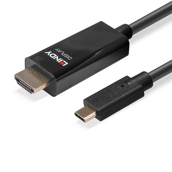 Lindy Adapterkabel - USB-C hane till HDMI hane - 5 m - skärmad - Svart - rund, aktiv C