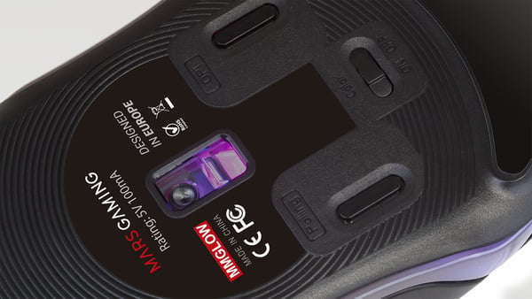 Mars Gaming MMGLOW mus Spil Højre hånd USB Type-A 12800 dpi