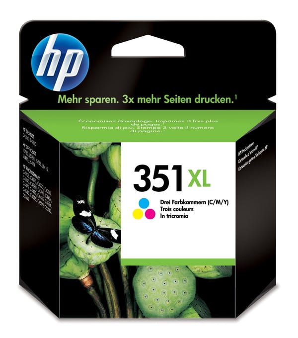 HP 351XL, alkuperäinen riittoisa kolmivärimustekasetti