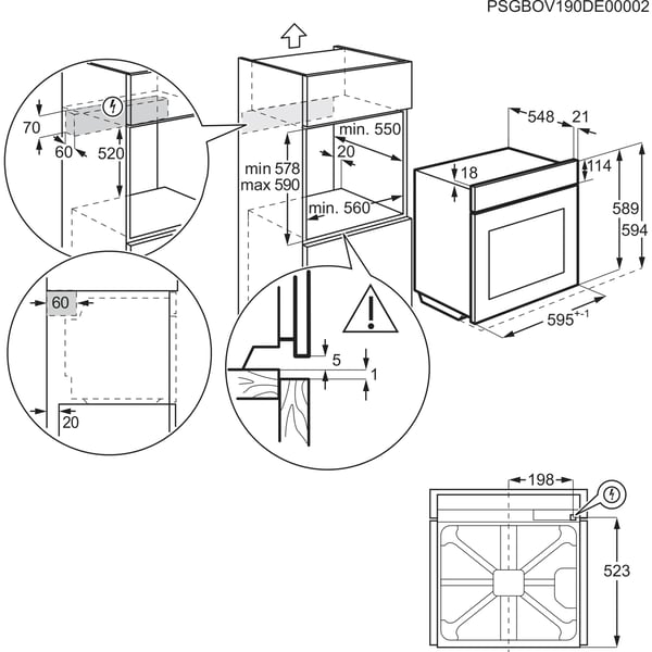 Electrolux EOX8P08WH 72 L 3490 W Sort