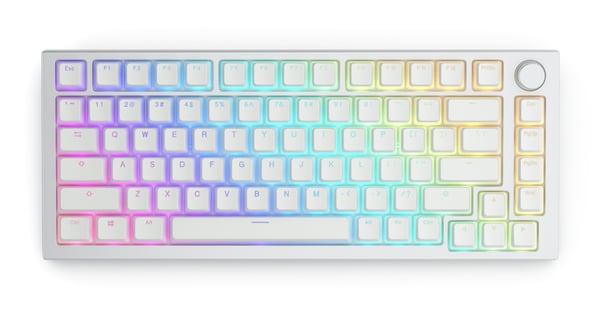Glorious Aura Keycaps - 145 taster, amerikansk system, hvid
